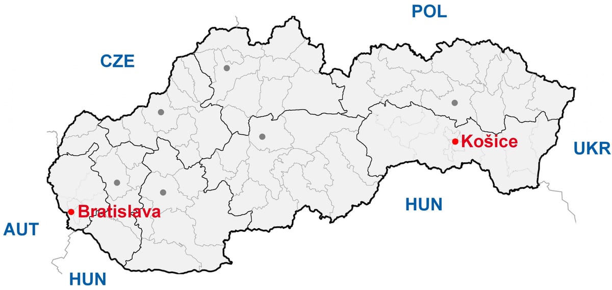 வரைபடம் kosice ஸ்லோவாகியா
